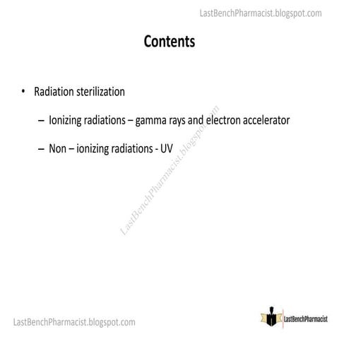 Sterilization Through Radiation: Safe, Effective, and Non-Chemical (BP303T)