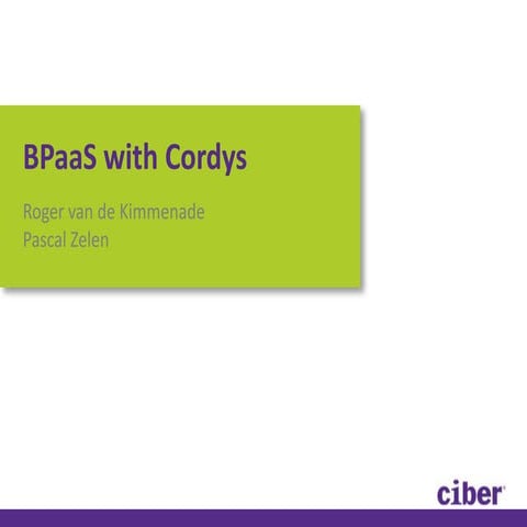 B paas cordys-v16