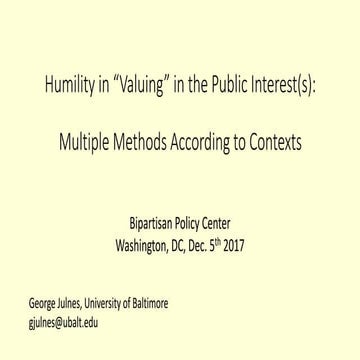George Julnes: Humility in Valuing in the Public Interest - Multiple Methods ...