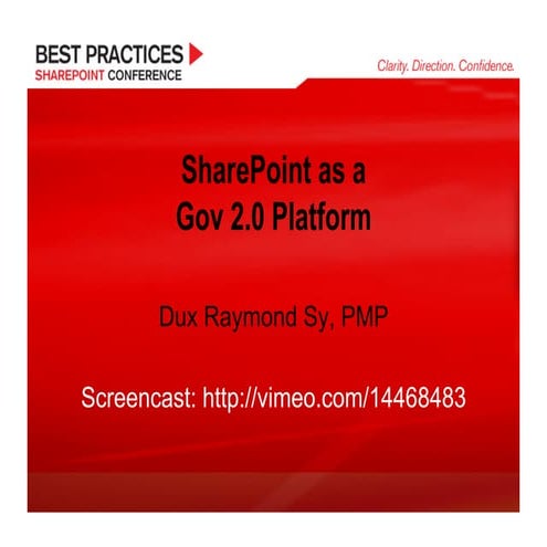 SharePoint as a Gov 2.0 Platform