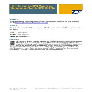 Bpc 10.0 NW Mass User Management tool