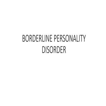 BODERLINE PERSONALITY DISORDER | PPTX