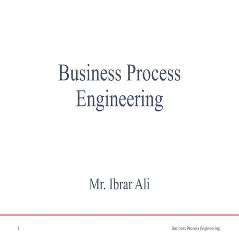 Business Process Engineering Introduction | PPTX