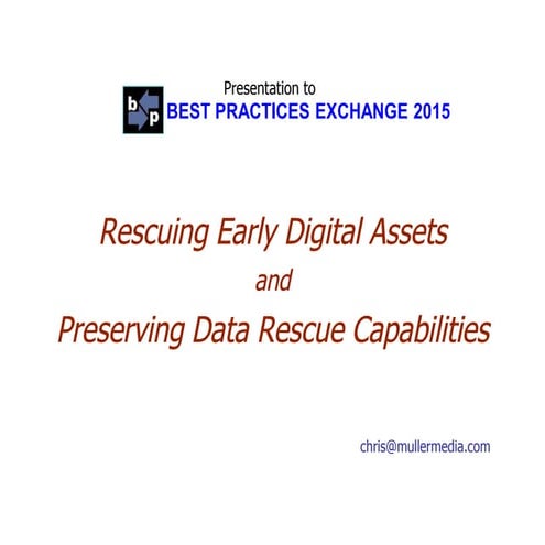 Data Rescue and Preserving DR Capabilities