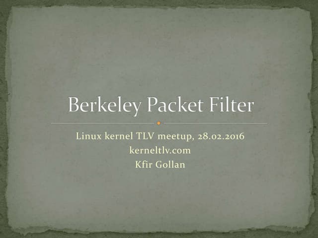 Berkeley Packet Filters