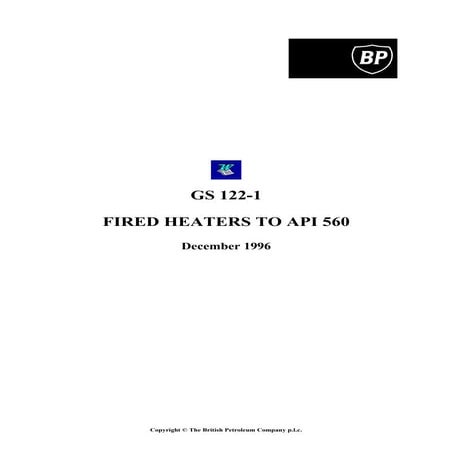 Bp fired heater specifications