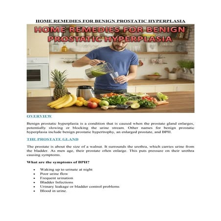 HOME REMEDIES FOR BENIGN PROSTATIC HYPERPLASIA