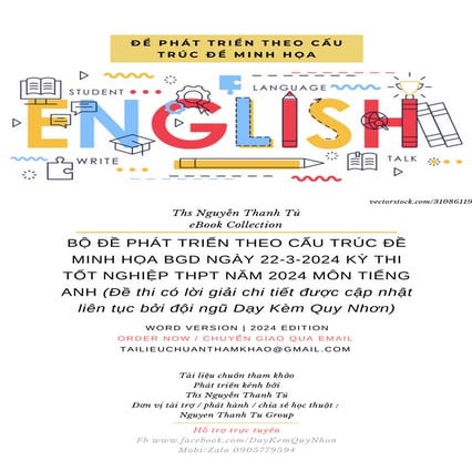 BỘ ĐỀ PHÁT TRIỂN THEO CẤU TRÚC ĐỀ MINH HỌA BGD NGÀY 22-3-2024 KỲ THI TỐT NGHI...