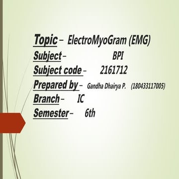 Electromyography (emg) basics | PDF