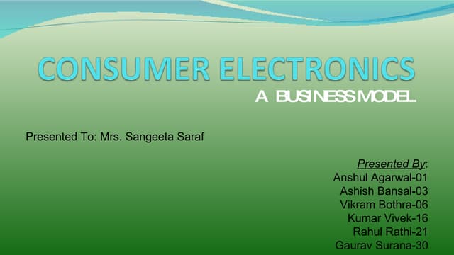 Consumer Electronics_B Plan Final