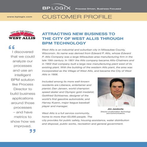 City of West Allis Reinvents Itself with BPM Technology