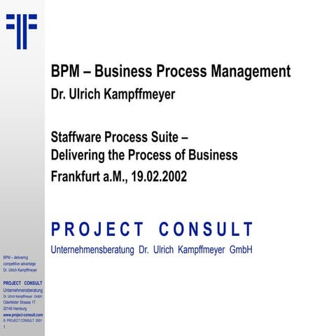 [DE] Staffware Process Suite – Delivering the Process of Business | Dr. Ulric...