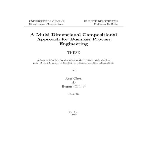 A Multi-Dimensional Compositional Approach for Business Process Engineering