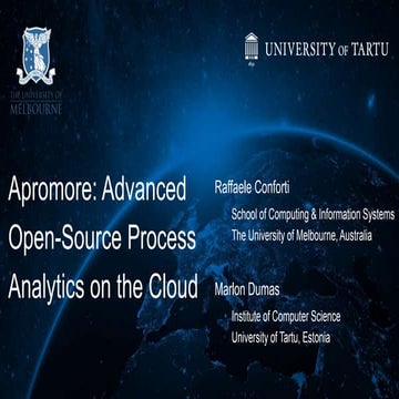 Apromore: Advanced Business Process Analytics on the Cloud