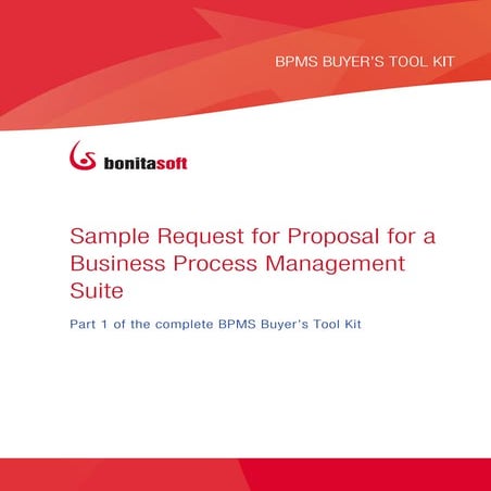 BPMS Buyer's Tool Kit - Sample RFP