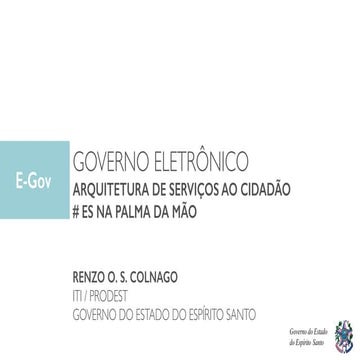 Governo Eletrônico - Portal Cidadão - ES Na Palma da Mão