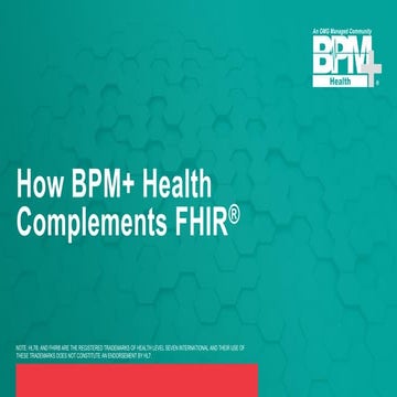 How BPM+ Health Complements FHIR