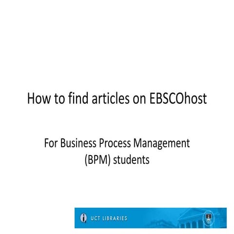 Bpm how to find articles on ebsc ohost