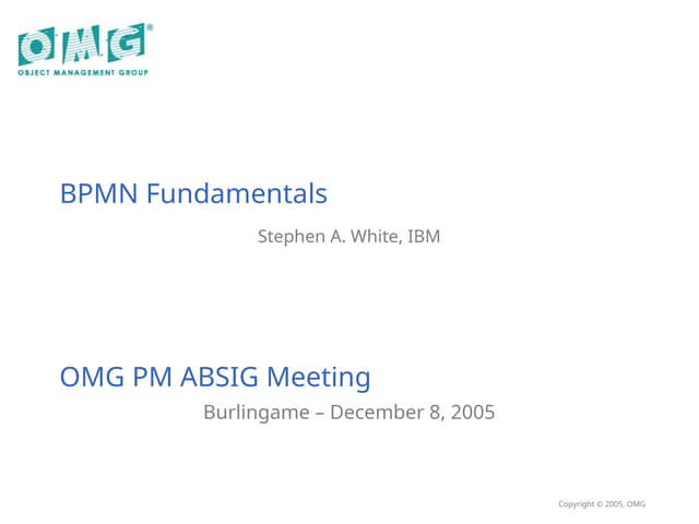 Business Process Modeling Notation presentation