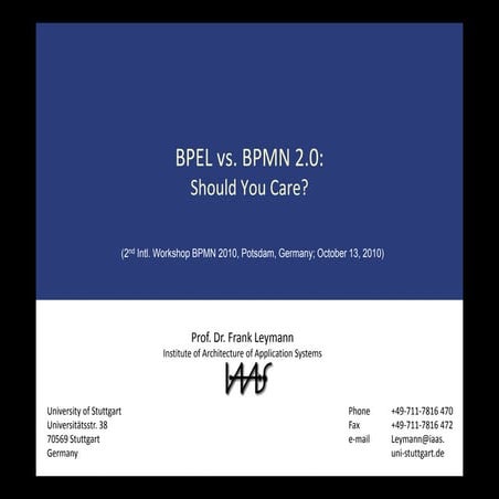 Frank Leymann @ BPMN 2010