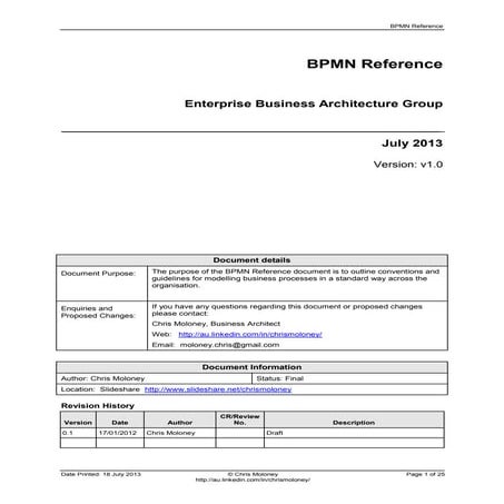 BPMN 2.0 Reference