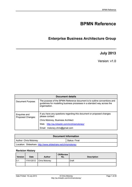 BPMN 2.0 Reference