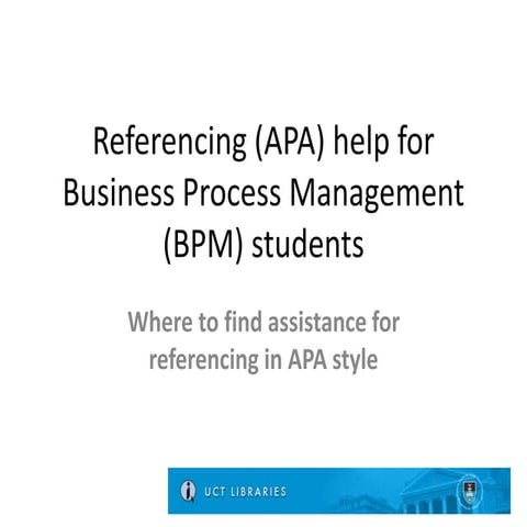 Bpm referencing (apa)