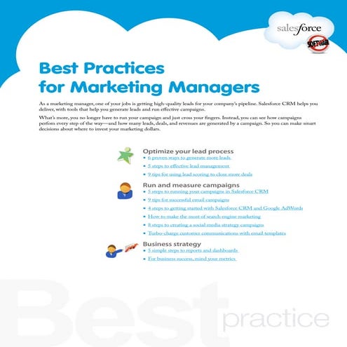 Best practices marketing for  managers