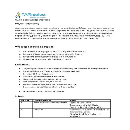 Bpo & call center training