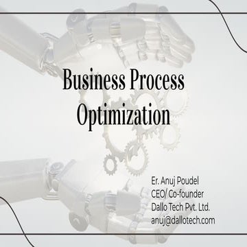 Discover Business Process Optimization and its use in modern business | PPT