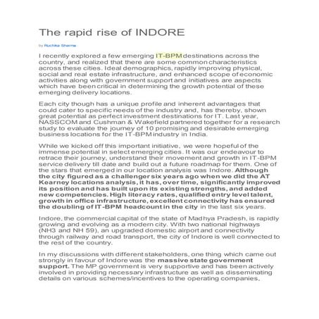 Bpo the rapid rise of indore