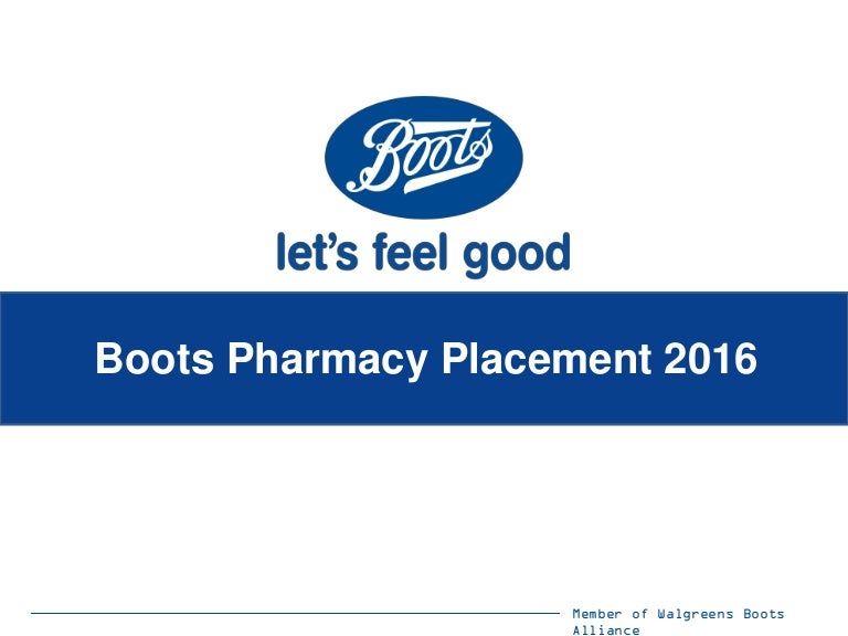 Boots Pharmacy Placement 2016