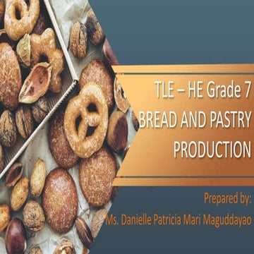 Bread and Pastry For Grade 7 Exploratory