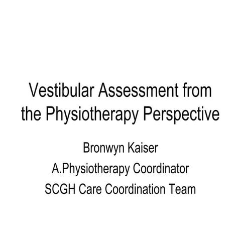 Vestibular assessment from the physiotherapy perspective 