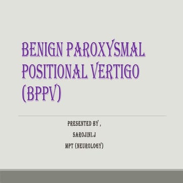 BPPV( Benign Paroxysmal Positional Vertigo) Concept