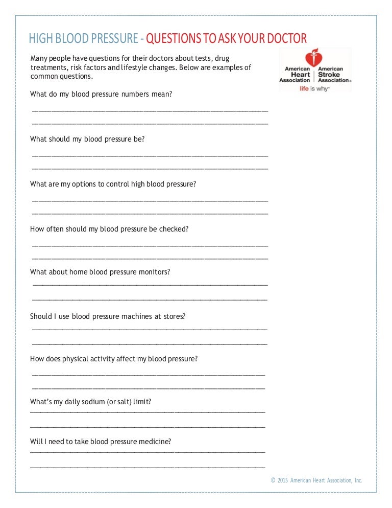 Blood Pressure Questions