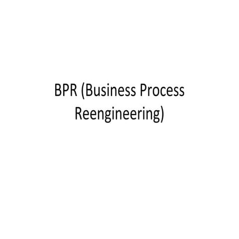 Bpr (business process reengineering)