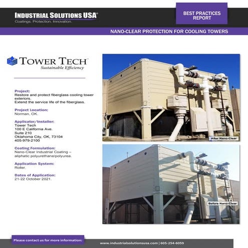 Nano-Clear Protection of Oxidized Fiberglass Cooling Tower