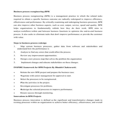 Bpr business process reengineering ppt excellent | PPT