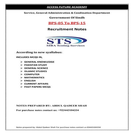 BPS-05 TO BPS-15 Recruitment Notes.ppt,pdf
