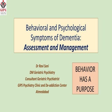 Behavioral and Psychological Symptoms of Dementia: Assessment and Non-Pharmac...