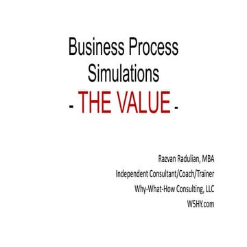BPSim   The Value of Business Process Simulation