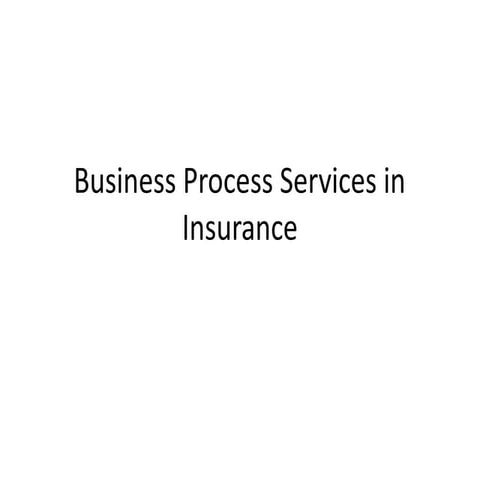 Insurance and insurance markets briefnotes