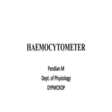 Bpth platelet, wbc by Pandian M, Tutor, Dept of Physiology, DYPMCKOP, THIS pp...