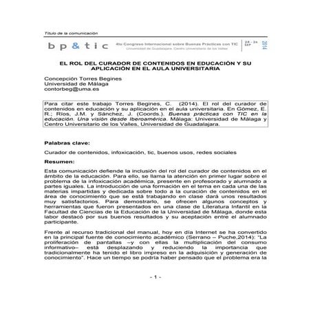 Bp tic -_el_rol_del_curador_de_contenidos_en_educacion_y_su_aplicacion_en_el_...
