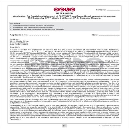 Bptp new-launch-sec-37d-gurgaon new-project_application_form_37-d ...
