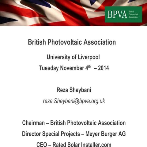 British Photovoltaic Association | PPTX
