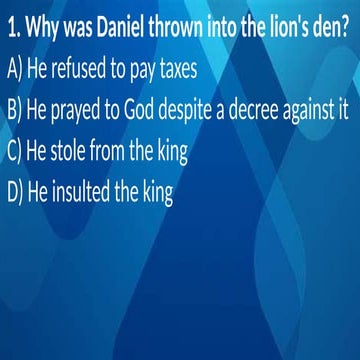Bible Quiz in the Book of Daniel and the Book of Acts