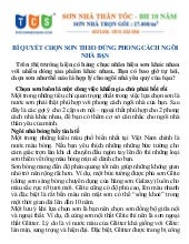 Bí quyết chọn sơn theo đúng phong c...