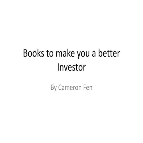 Books to make you a better investor
